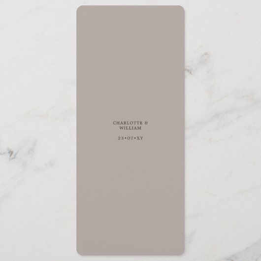 Eerst dineren we Taupe Tropical Floral Wedding Men Menu (Achterkant)