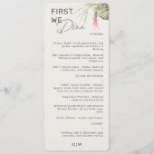 Eerst dineren we tropische bloemen bruiloft menu (Voorkant)