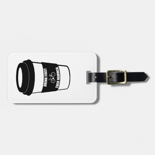 Eerst Drink en daarna Hammer Bagagelabel (Voorkant horizontaal)