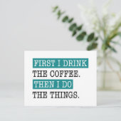Eerst Drink ik de koffie Briefkaart (Staand voorkant)