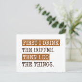 Eerst Drink ik de koffie Briefkaart (Staand voorkant)
