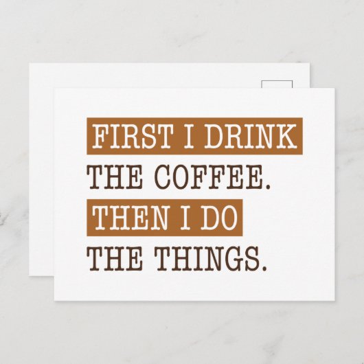 Eerst Drink ik de koffie Briefkaart (Voorkant / Achterkant)