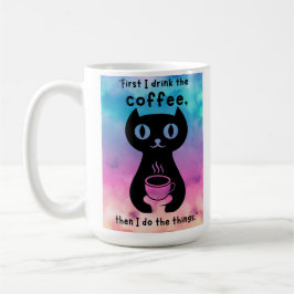 Eerst drink ik de koffie, dan doe ik dit koffiemok