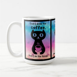 Eerst drink ik de koffie, dan doe ik dit koffiemok