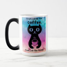 Eerst drink ik de koffie, dan doe ik dit