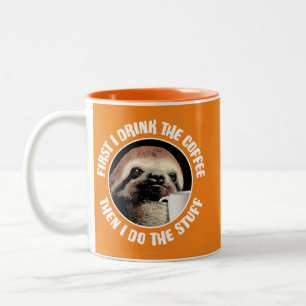 Eerst Drink ik de koffie. Dan doe ik het. Tweekleurige Koffiemok