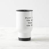 Eerst drink ik de koffiereismog - wit reisbeker (Center)