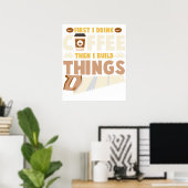 eerst drink ik koffie en dan bouw ik dingen poster (Thuiskantoor)