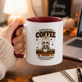 Eerst echt creepy koffie, later spoken maroon mok