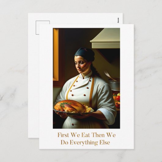 Eerst eten we - Briefkaart (Voorkant / Achterkant)