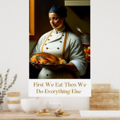 Eerst eten we - Groot keukenPoster Poster (Keuken)
