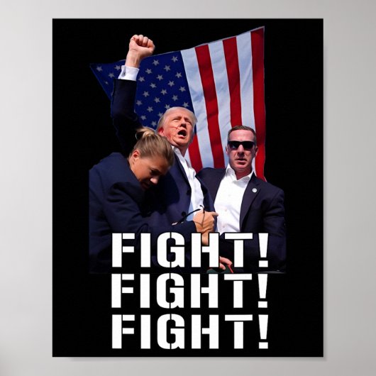 Eerst gepompt gevecht bidden voor Trump Amerika Poster (Voorkant)