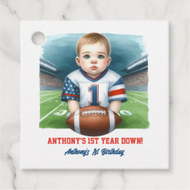 Eerst Jaar American Football 1e Verjaardag Bedankjes Labels