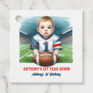 Eerst Jaar American Football 1e Verjaardag Bedankjes Labels