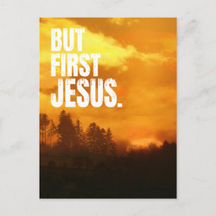 EERST JESUS NATUUR OCHTEND ZONSONDERGANG BRIEFKAART