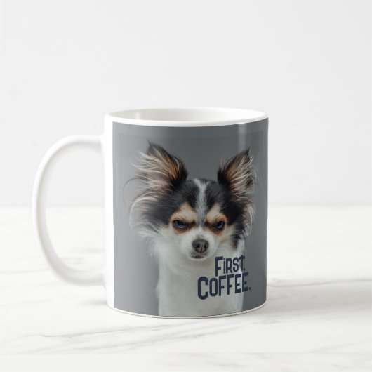 Eerst koffie. - Aanpasbare Chihuahua Koffiemok (Links)