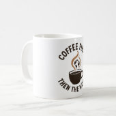 Eerst koffie, dan de wereld koffiemok (Voorkant links)