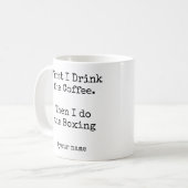 Eerst koffie, dan ga ik boksen grappig koffiemok (Voorkant links)