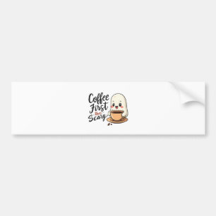 Eerst koffie dan griezelig eng cute Halloween  Bumpersticker