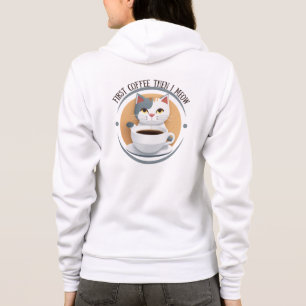 Eerst koffie, dan miauw ik een Schattigee kat Hoodie