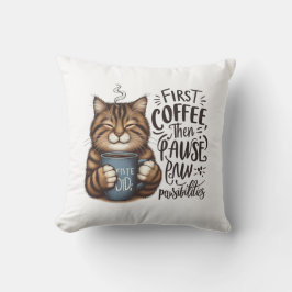 Eerst koffie dan mogelijkheden kattenliefhebber kussen
