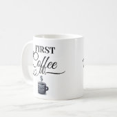 Eerst koffie, dan praten bedrukte koffie Mok / cad (Voorkant links)