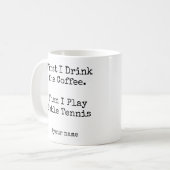 Eerst koffie, dan speel ik tafeltennis leuk koffiemok (Voorkant links)
