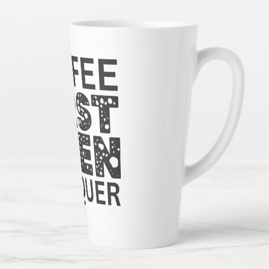 Eerst koffie, dan veroveren latte mok (Rechts)