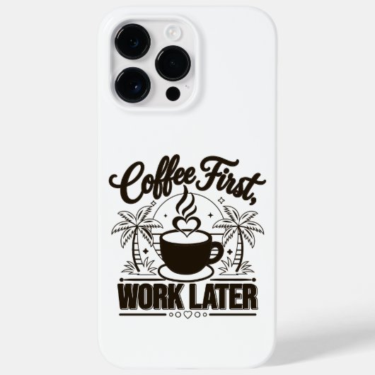 Eerst koffie, dan werk. Aangedreven door Caffeïne Case-Mate iPhone Case (Achterkant)