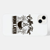 Eerst koffie, dan werk. Aangedreven door Caffeïne  Case-Mate iPhone Case (Achterkant (horizontaal))
