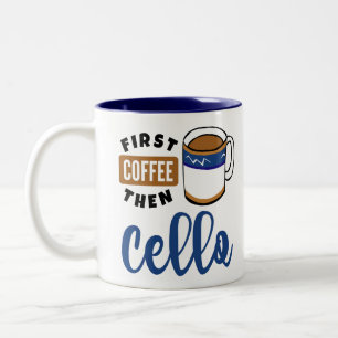 Eerst koffie en daarna Cello Music Lover Tweekleurige Koffiemok