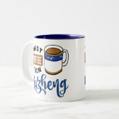 Eerst koffie en daarna Guzheng Music Lover Tweekleurige Koffiemok (Voorkant links)