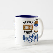 Eerst koffie en daarna Guzheng Music Lover Tweekleurige Koffiemok (Voorkant rechts)