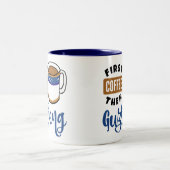 Eerst koffie en daarna Guzheng Music Lover Tweekleurige Koffiemok (Center)