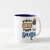 Eerst koffie en daarna Santor Music Lover Tweekleurige Koffiemok (Voorkant rechts)