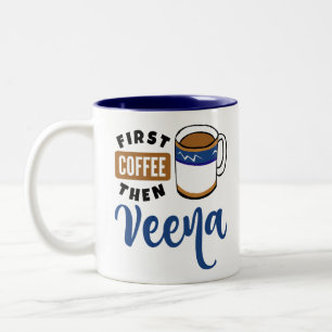 Eerst koffie en daarna Veena Music Lover Tweekleurige Koffiemok