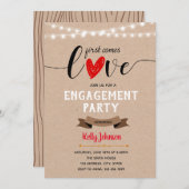 Eerst komt de liefde verloving uitnodiging (Voorkant / Achterkant)