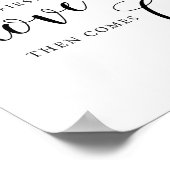 Eerst komt liefde dan komt taart Huwelijkstaart bo Poster (Hoek)