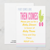 Eerst komt liefde en dan komt Baby shower uitnodig Kaart (Voorkant / Achterkant)