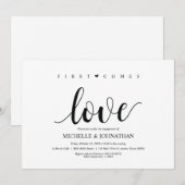 Eerst komt liefde, uitnodigt de Engagement Party Kaart (Voorkant / Achterkant)