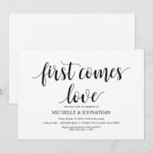 Eerst komt liefde, uitnodigt de Engagement Party Kaart (Voorkant / Achterkant)