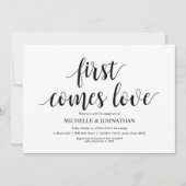 Eerst komt liefde, verlovingsfeest nodigt uit kaart (Voorkant)