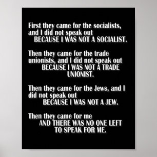 Eerst kwamen ze voor de socialisten links om op te poster