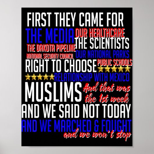Eerst kwamen ze voor Shirt Science Civil Rights Re Poster (Voorkant)