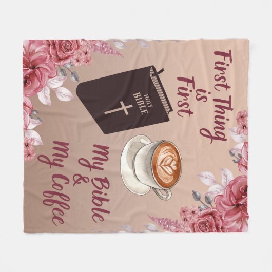 Eerst mijn bijbel en mijn koffie fleece deken (Voorkant (Horizontaal))
