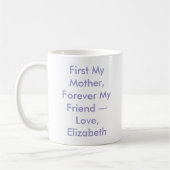 Eerst mijn moeder voor altijd mijn vriend geperson koffiemok (Links)