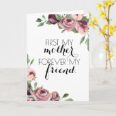 Eerst mijn moeder, voor mijn vriend Moederdag Kaart (Gele Bloem)