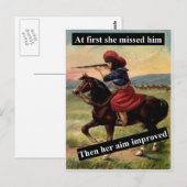 Eerst miste ze hem. Dan werd haar doel verbeterd Briefkaart (Voorkant / Achterkant)