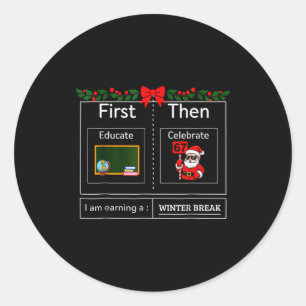 Eerst Onderwijzen Dan Sinterklaas Vieren Santa 67 Ronde Sticker