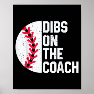 Eerst recht op de coach grappig honkbal hart schat poster